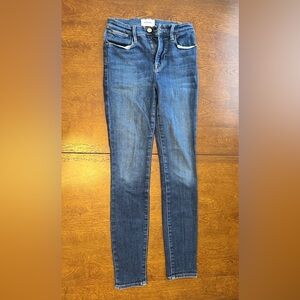 Frame Denim Dark Blue Skinny Jeans - Le High Skinny Jeans